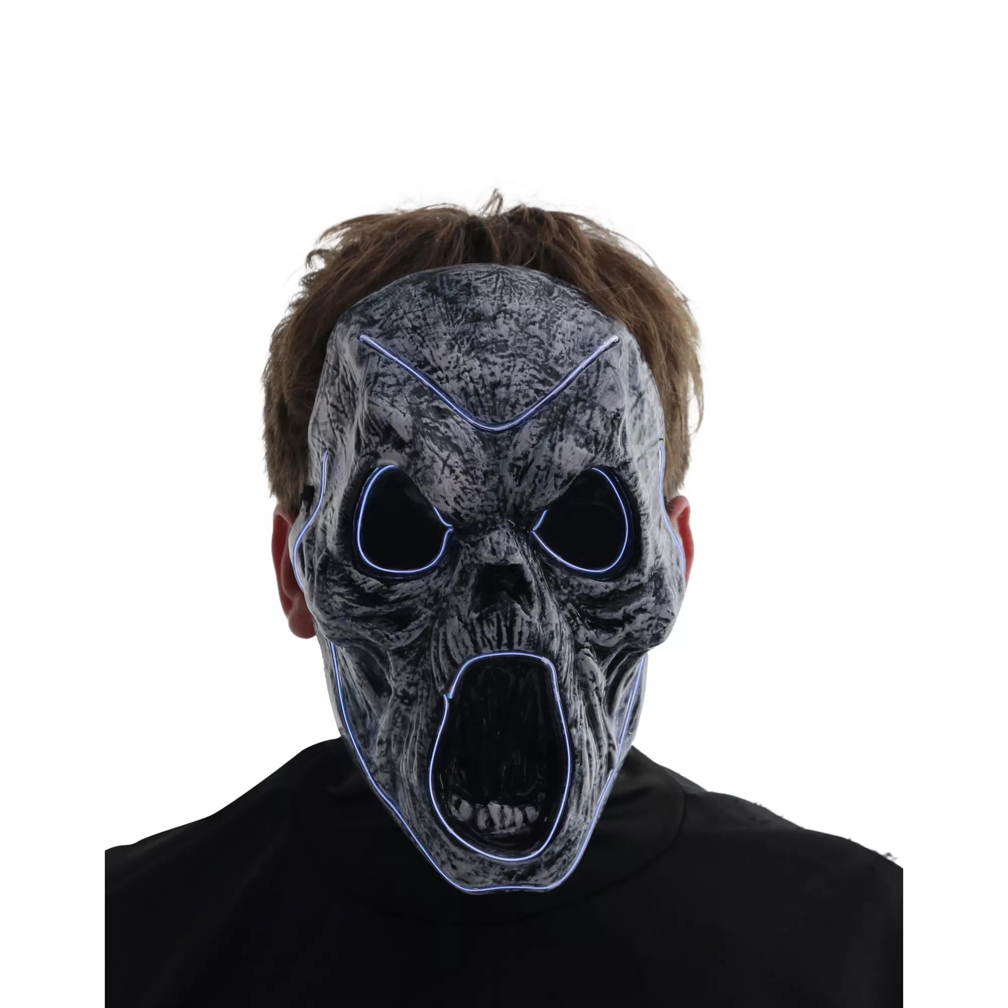 Light-Up EL Wire Wailing Spirit Half Mask at Spirit Halloween